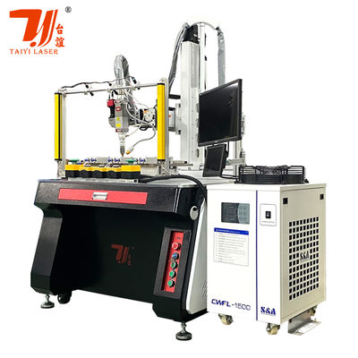 เครื่องเชื่อมเลเซอร์อัตโนมัติ 1500W ที่กําหนดเอง 4 แกน สําหรับกระปุกชา