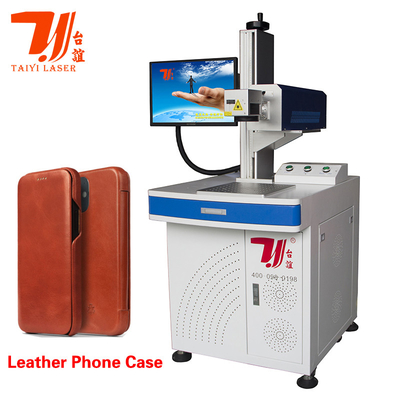 เครื่องหมายเลเซอร์ CO2 เครื่องฉลากสําหรับกางเกงยีนส์ไม้หนังพลาสติก