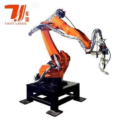 เครื่องเชื่อมเลเซอร์ไฟเบอร์อัตโนมัติตามสั่ง พร้อมแขนหุ่นยนต์ 6 แกน