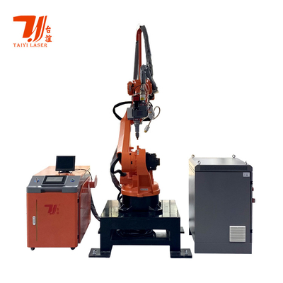 เครื่องเชื่อมเลเซอร์ไฟเบอร์อัตโนมัติตามสั่ง พร้อมแขนหุ่นยนต์ 6 แกน