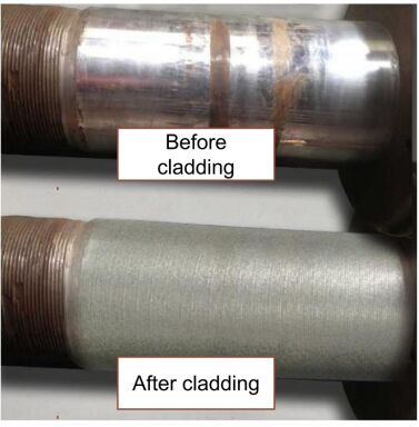 เครื่องเคลือบเลเซอร์หุ่นยนต์ 6000W สําหรับไม้ไฮดรอลิก ท่อท่อท่อท่อน้ํามัน และการสร้างชิ้นส่วนกระบอกใหม่