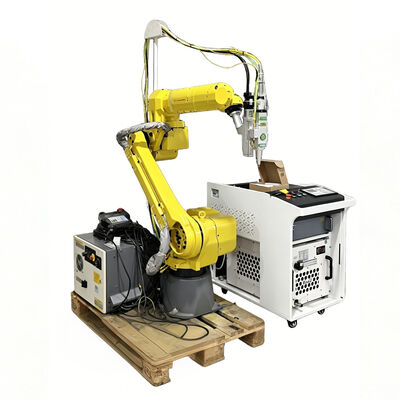 หุ่นยนต์ตัดเลเซอร์ FANUC สำหรับงานหนักพร้อมแหล่งเลเซอร์ไฟเบอร์ 6kW สำหรับการตัดเหล็กแผ่นหนาและการผลิตโลหะทางอุตสาหกรรม