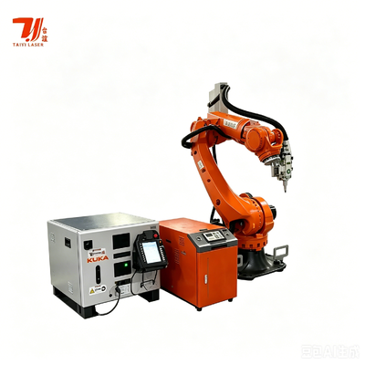 4000W IPG โรบอติก ระบบปั่นเลเซอร์ด้วยหุ่นยนต์ KUKA KR35 สําหรับการปั่นชิ้นส่วนโลหะที่ซับซ้อน 3 มิติ