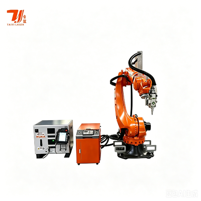 เครื่องเชื่อมเลเซอร์ไฟเบอร์ IPG ความละเอียดสูง 4000W พร้อมแขนหุ่นยนต์อุตสาหกรรม KUKA สําหรับการผลิตรถยนต์
