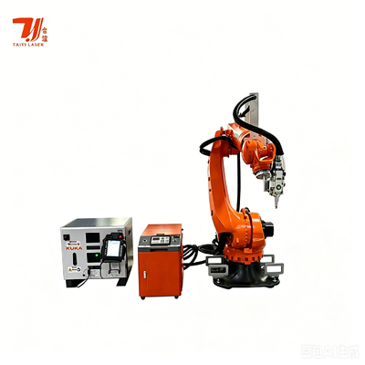 โรบอตอุตสาหกรรม KUKA ที่บูรณาการ 4000W IPG สถานที่ทํางานปั่นเลเซอร์สําหรับการใช้งานโลหะหนัก