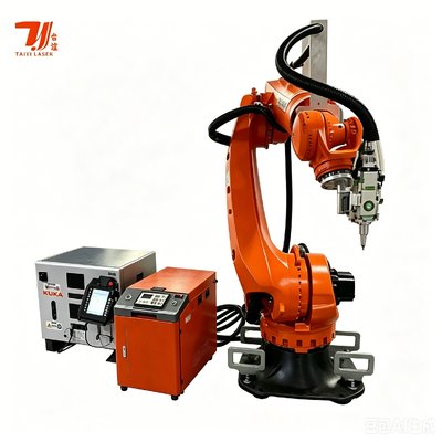 เครื่องเชื่อมเลเซอร์หุ่นยนต์ 3 มิติ พร้อมหุ่นยนต์ KUKA KR35 และเลเซอร์ IPG 4000W สําหรับชิ้นส่วนชัสซี่รถยนต์