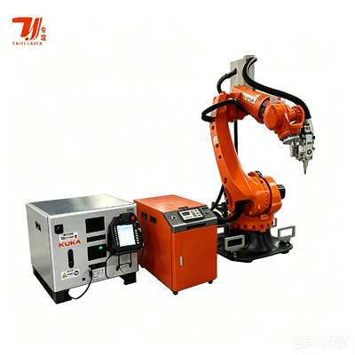 ระบบหุ่นยนต์ปั่นเลเซอร์ไฟเบอร์ IPG 4000W กับหุ่นยนต์อุตสาหกรรม KUKA สําหรับอุตสาหกรรมอากาศและรถยนต์