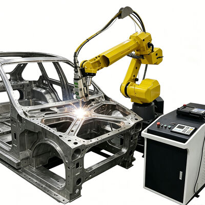 FANUC 6 แกนแขนหุ่นยนต์อัตโนมัติ 3D เครื่องตัดไฟเบอร์เลเซอร์สำหรับโคมไฟสแตนเลส 3D ชิ้นงาน